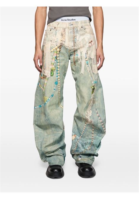 jeans loose fit 2006 uomo bianco e verde ACNE STUDIOS | BK0702AET